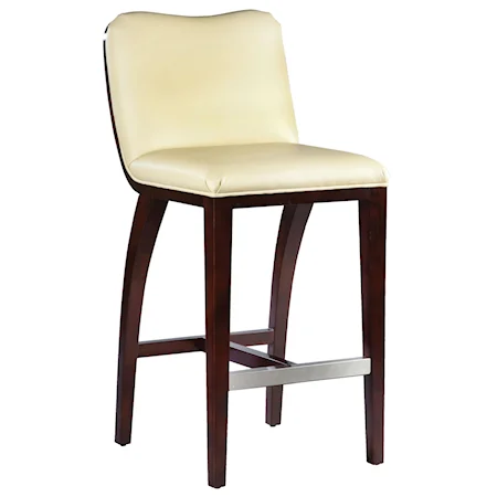 High End Bar Stool with Wood Accents